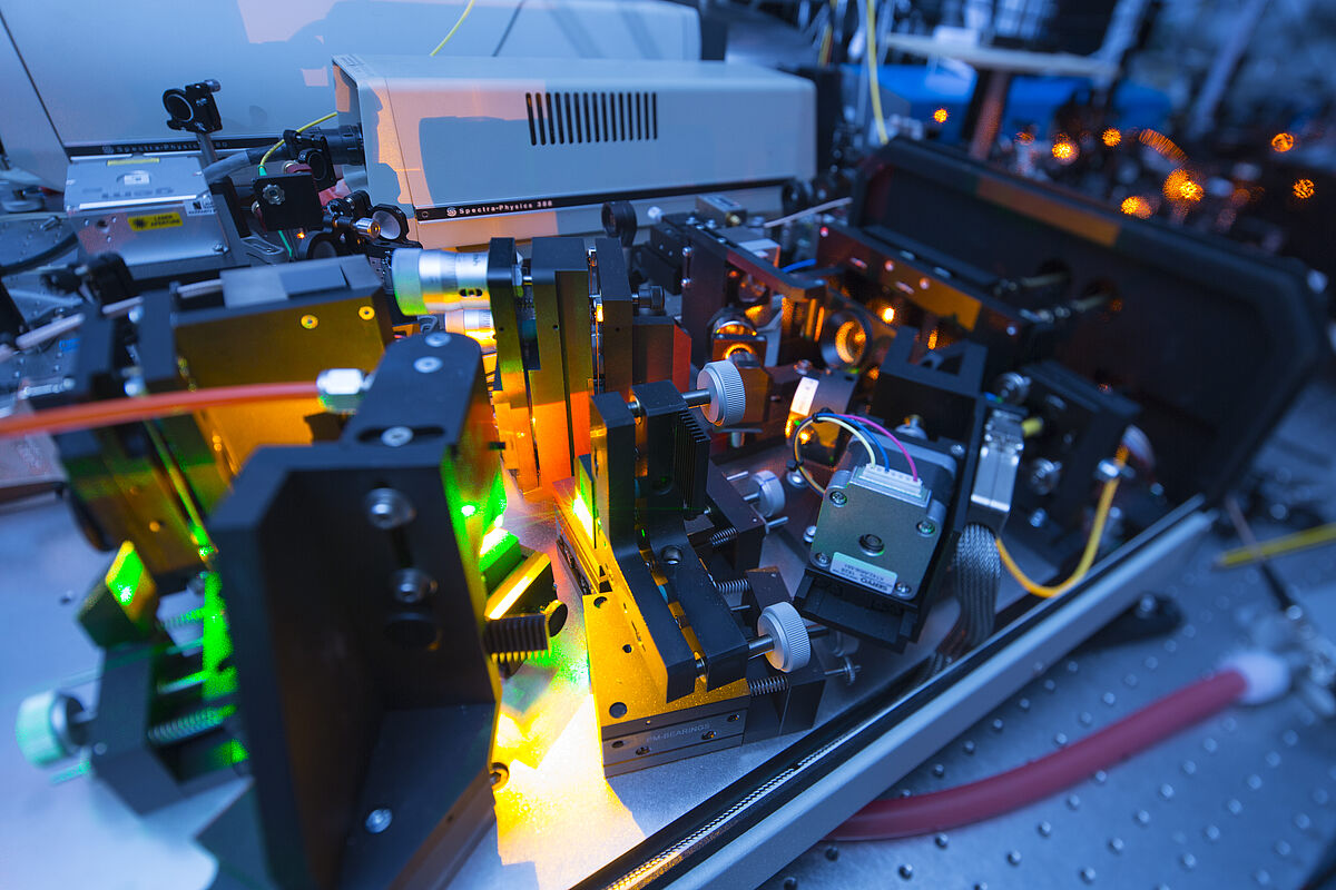 Optischer Aufbau zur Untersuchung von Quantentechnologien an der Universität Ulm