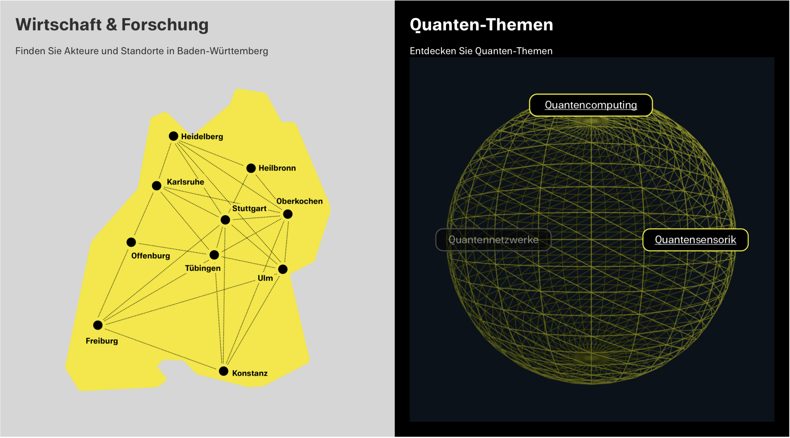 Karte und Visual des QuantumBW Atlas